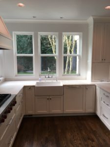 white finish carpentry kitchen cabinets seattle